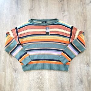 BRAND NEW Ralph Lauren Striped Cotton Linen Boatneck Sweater Women's Size XL